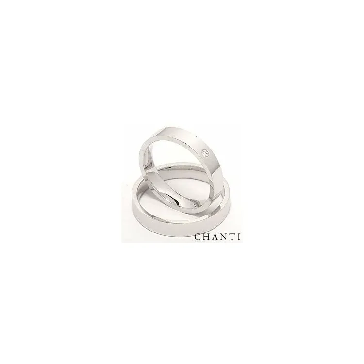 briljant gifteringer i 14 karat hvitt gull 0,025 ct - par