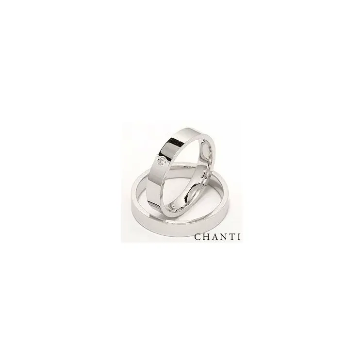 briljant gifteringer i 14 karat hvitt gull 0,025 ct - par