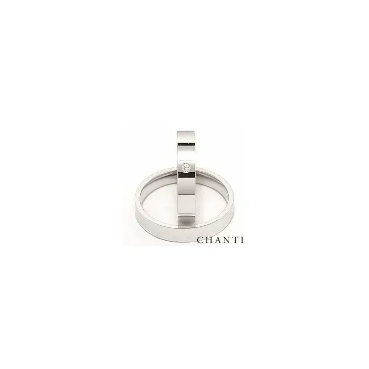 briljant gifteringer i 14 karat hvitt gull 0,025 ct - par