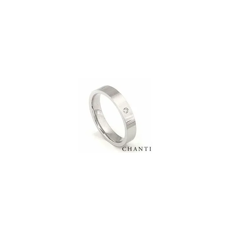 Giftering i 14 karat hvitt gull 0,025 ct