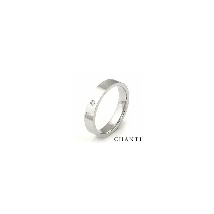 Giftering i 14 karat hvitt gull 0,025 ct