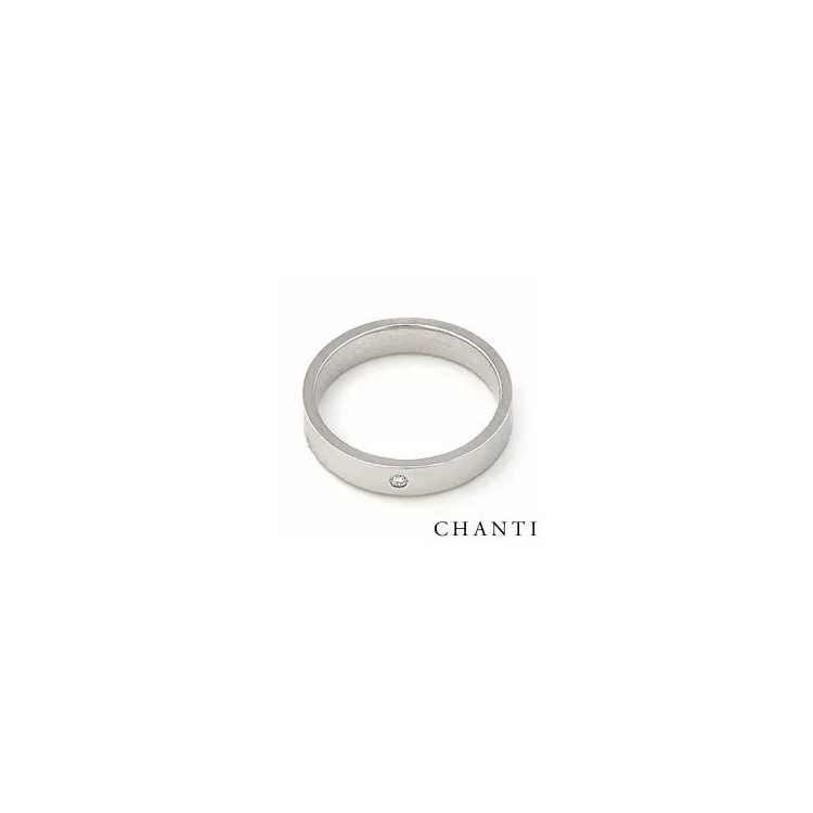 Giftering i 14 karat hvitt gull 0,025 ct