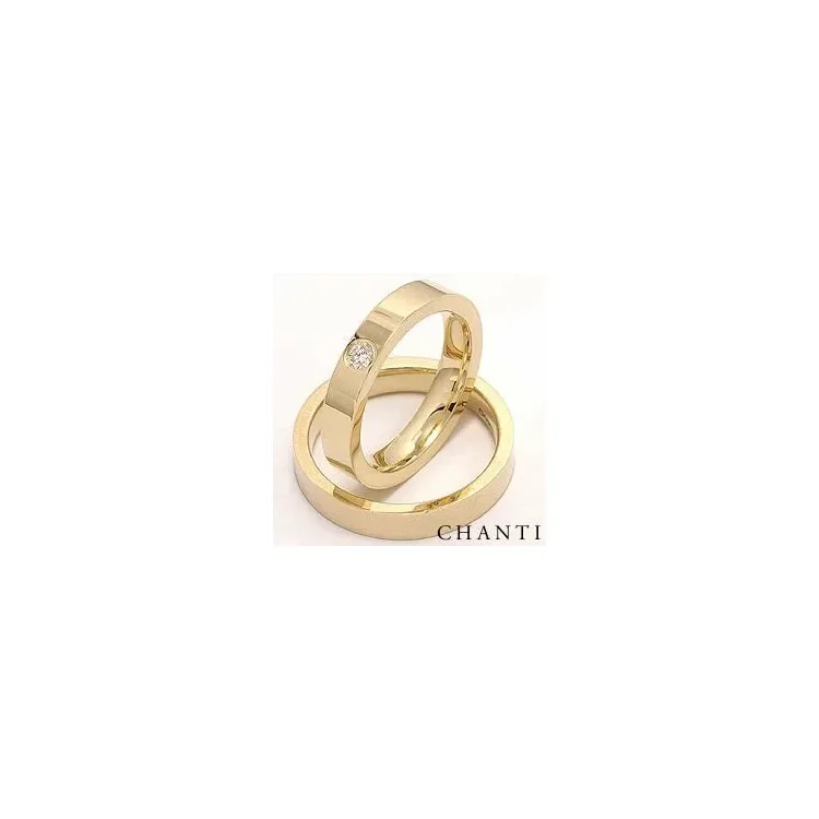 gifteringer i 14 karat gull 0,10  ct - par