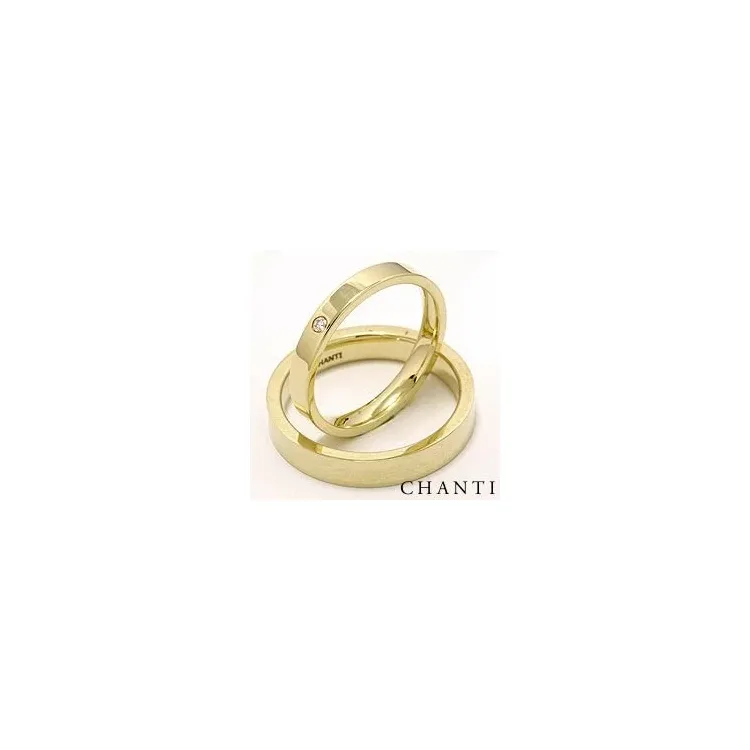 Gifteringer i 14 karat gull 0,025 ct - par
