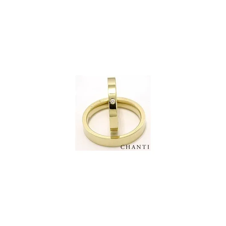 Gifteringer i 14 karat gull 0,025 ct - par