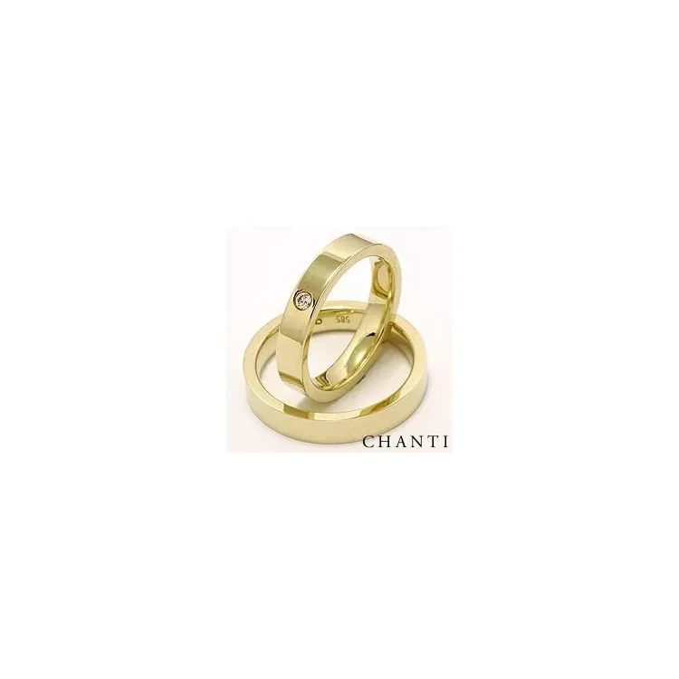 Gifteringer i 14 karat gull 0,05 ct - par