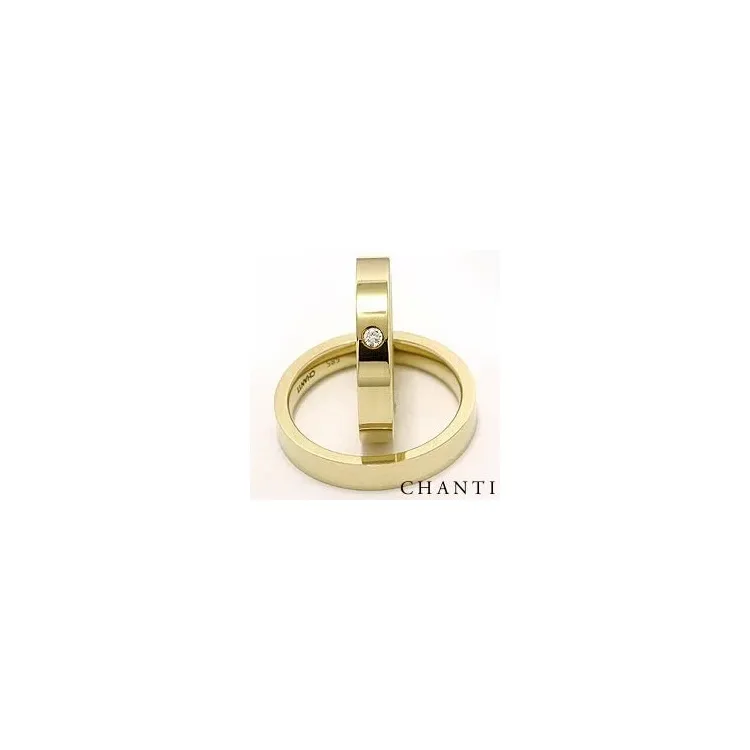 Gifteringer i 14 karat gull 0,05 ct - par