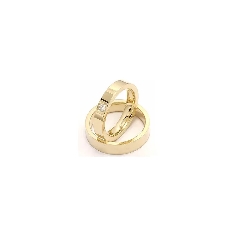 diamant gifteringer i 14 karat gull 0,10 ct - par