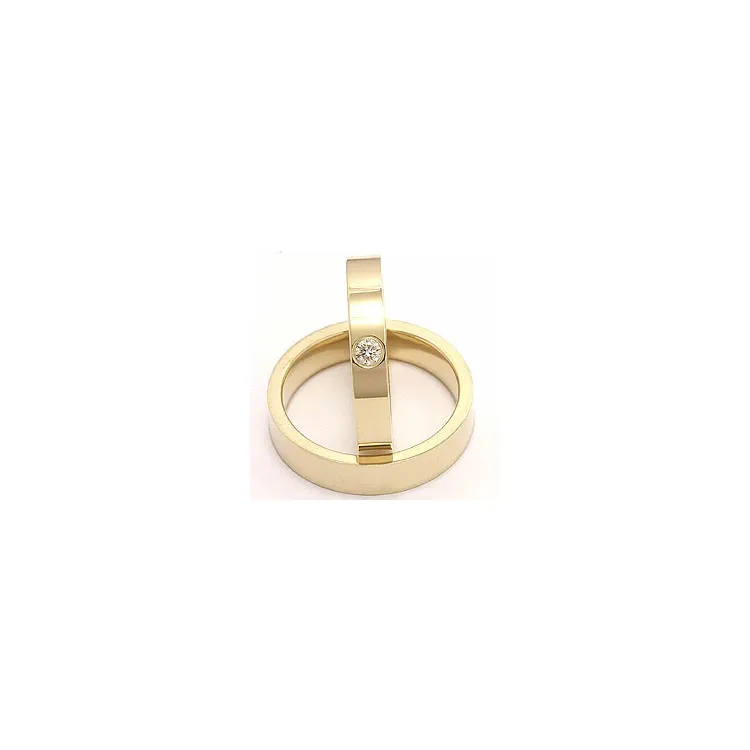 diamant gifteringer i 14 karat gull 0,10 ct - par