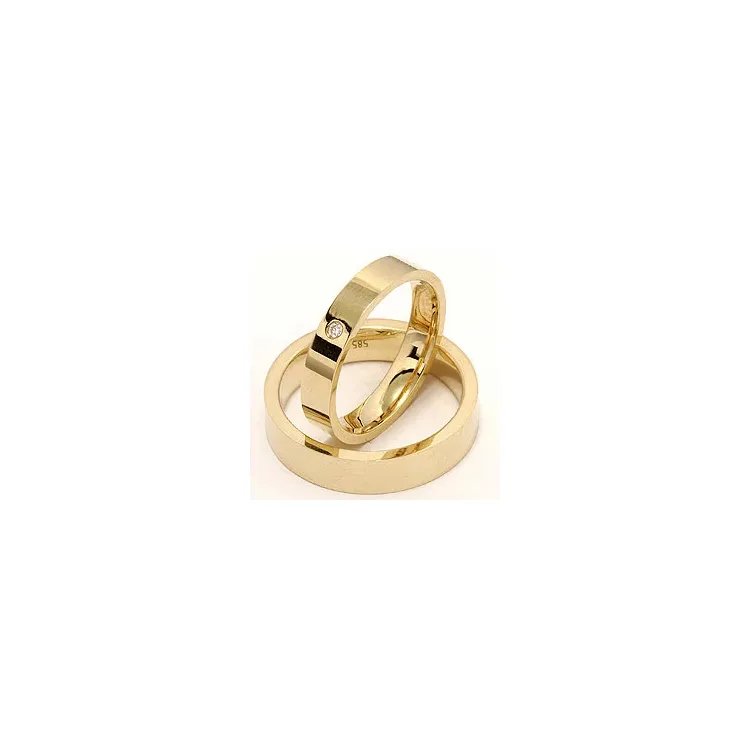 Gifteringer i 14 karat gull 0,025 ct - par
