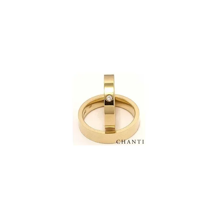 Gifteringer i 14 karat gull 0,05 ct - par