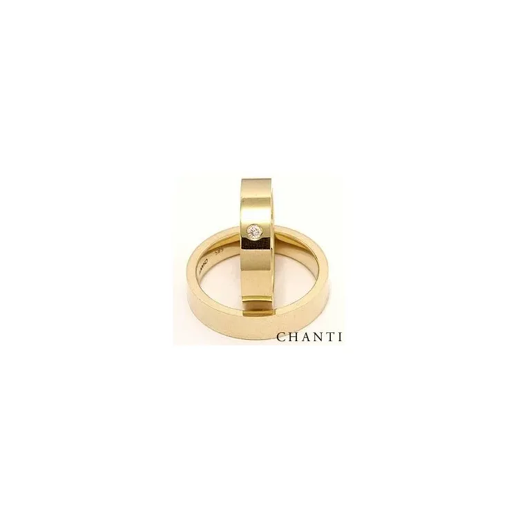 Gifteringer i 14 karat gull 0,05 ct ct - par