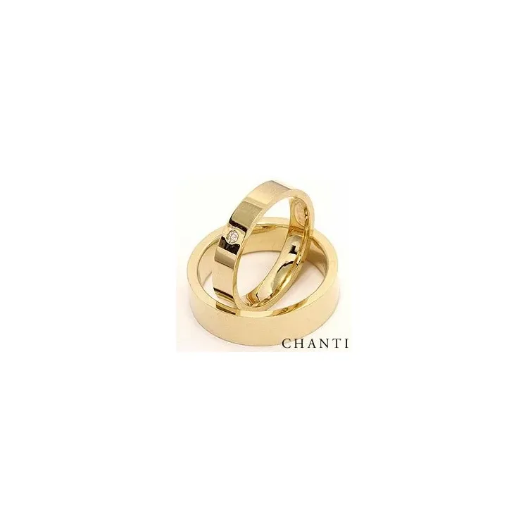 Gifteringer i 14 karat gull 0,025 ct - par