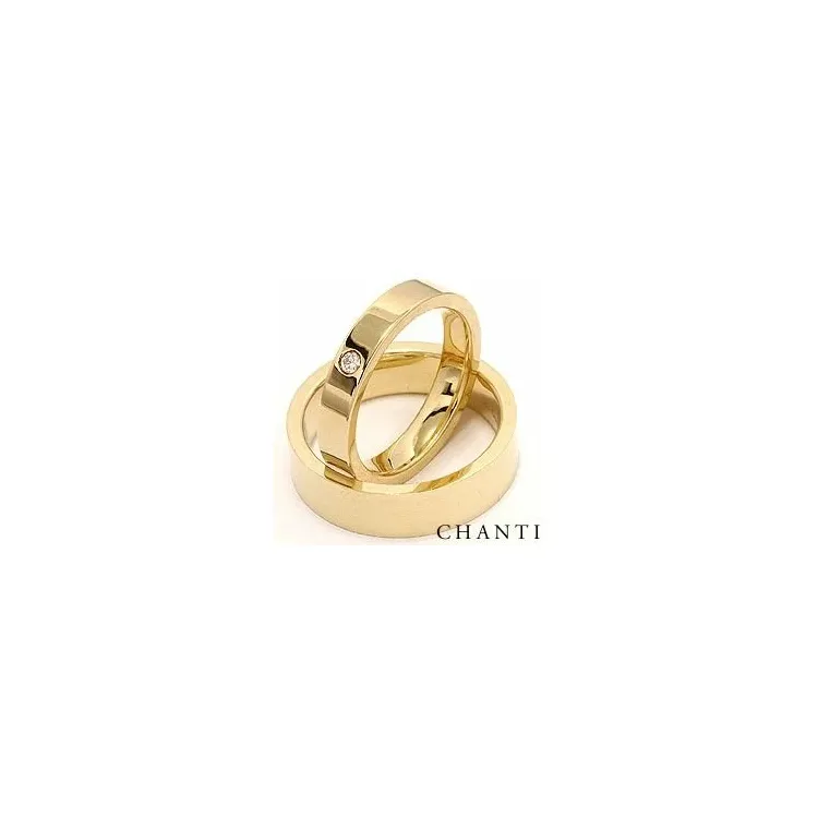 diamant gifteringer i 14 karat gull 0,05 ct - par