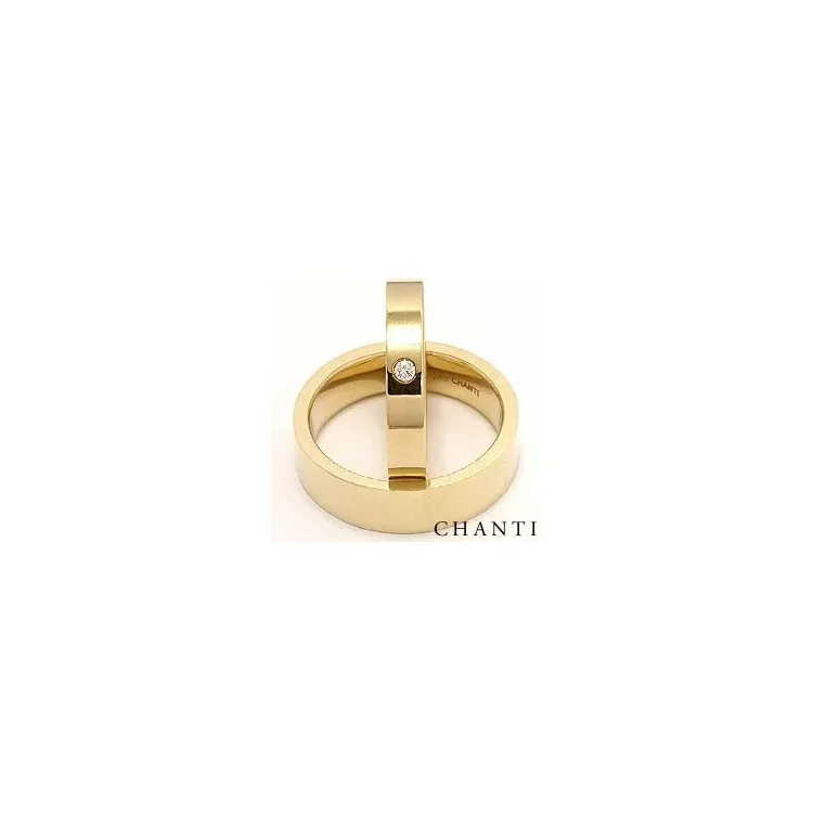 diamant gifteringer i 14 karat gull 0,05 ct - par