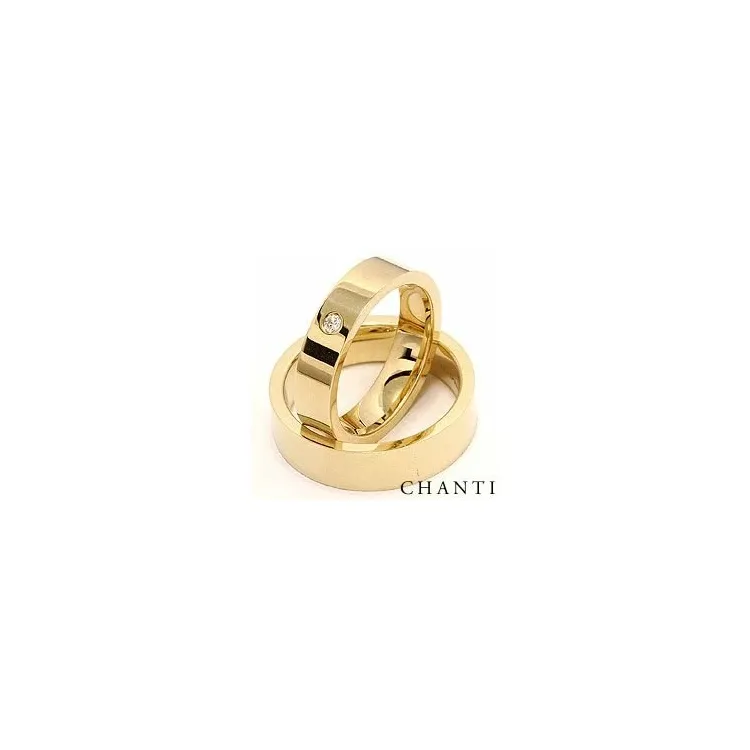 gifteringer i 14 karat gull 0,05 ct - par