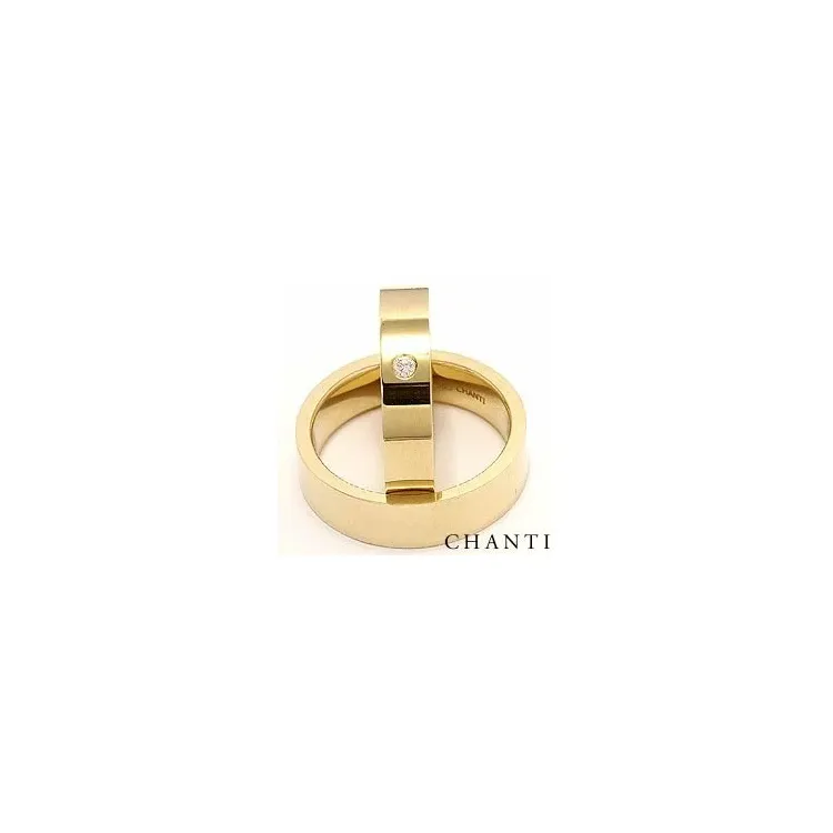 gifteringer i 14 karat gull 0,05 ct - par