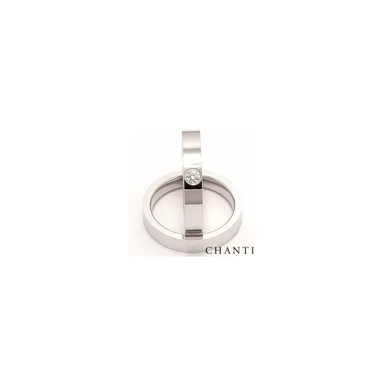 Gifteringer i 14 karat hvitt gull 0,10 ct - par