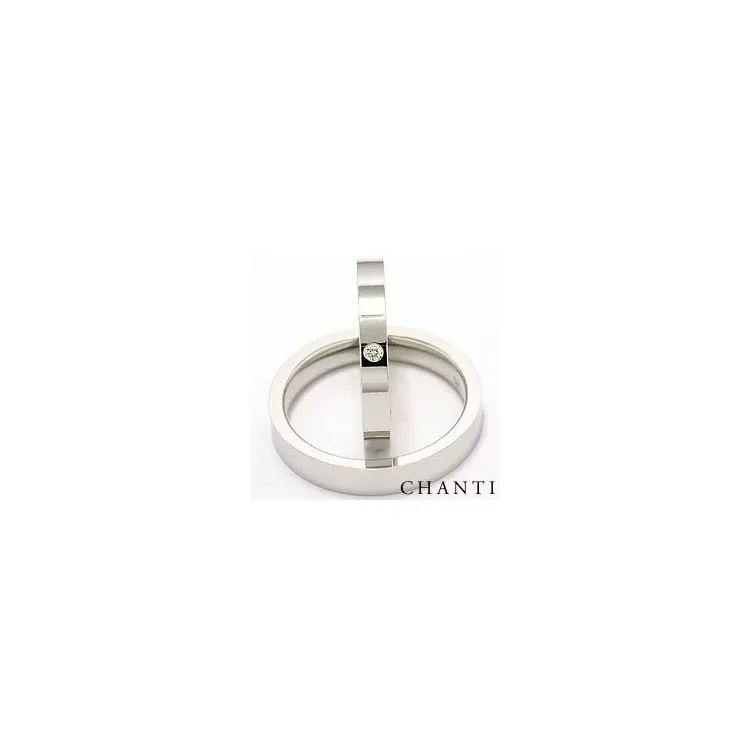 Gifteringer i 14 karat hvitt gull 0,025 ct - par