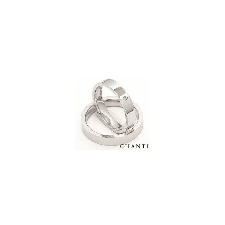 gifteringer i 14 karat hvitt gull 0,025 ct - par