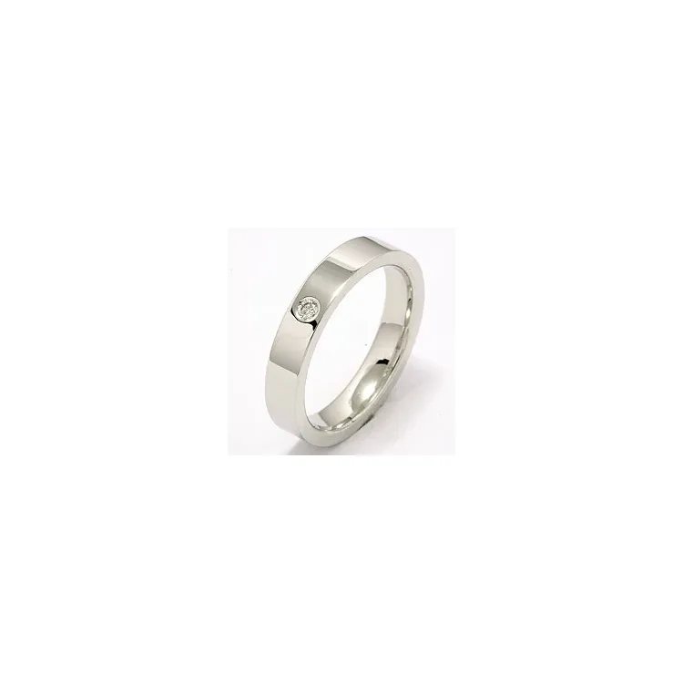 briljant giftering i 14 karat hvitt gull 0,05 ct