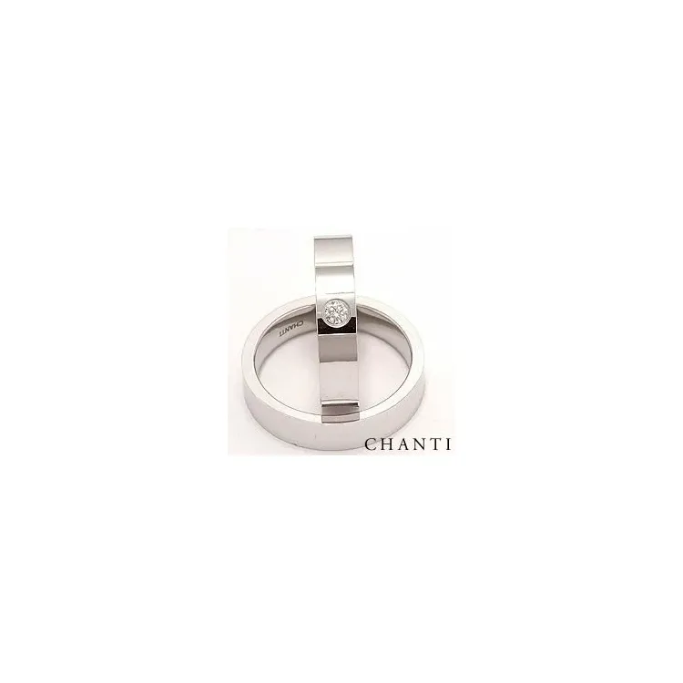 Gifteringer i 14 karat hvitt gull 0,10 ct - par