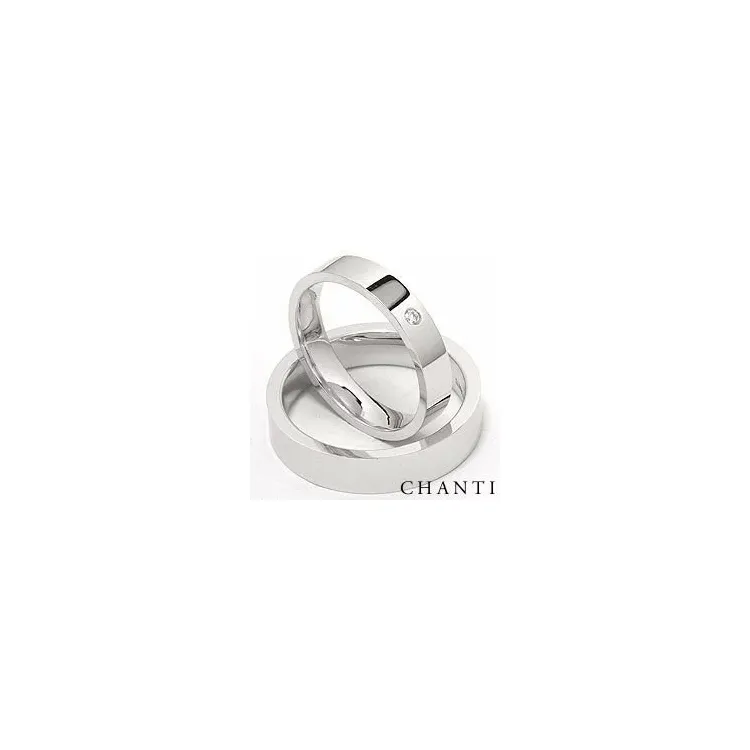 Gifteringer i 14 karat hvitt gull 0,025 ct - par