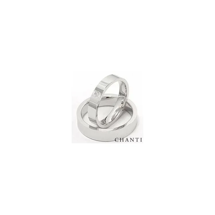 Gifteringer i 14 karat hvitt gull 0,025 ct - par