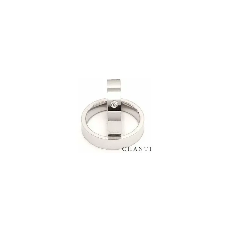 Gifteringer i 14 karat hvitt gull 0,05 ct - par