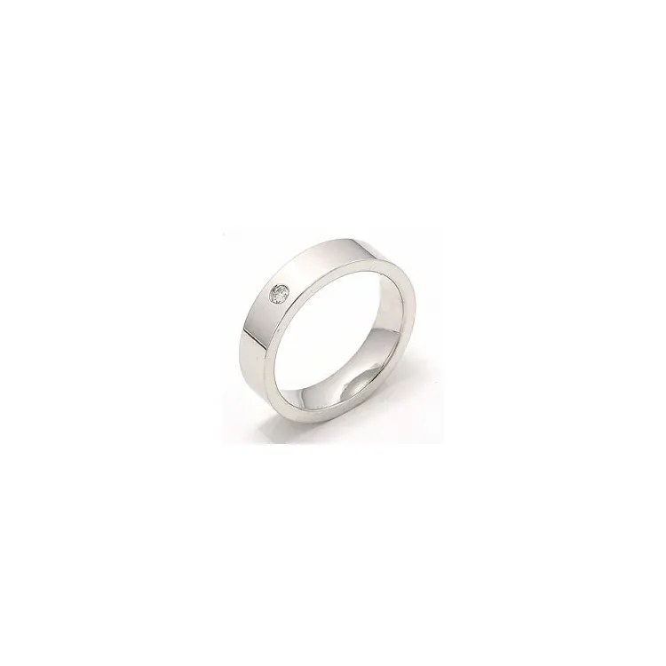 Giftering i 14 karat hvitt gull 0,05 ct