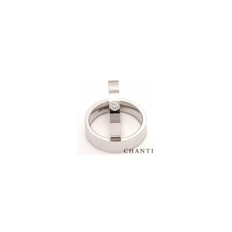 Gifteringer i 14 karat hvitt gull 0,10 ct - par
