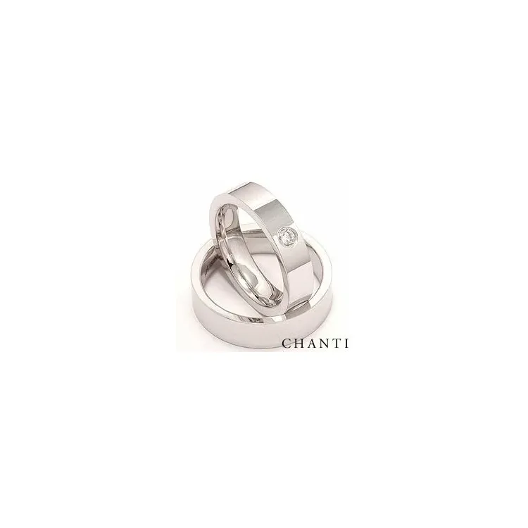 Gifteringer i 14 karat hvitt gull 0,10 ct - par
