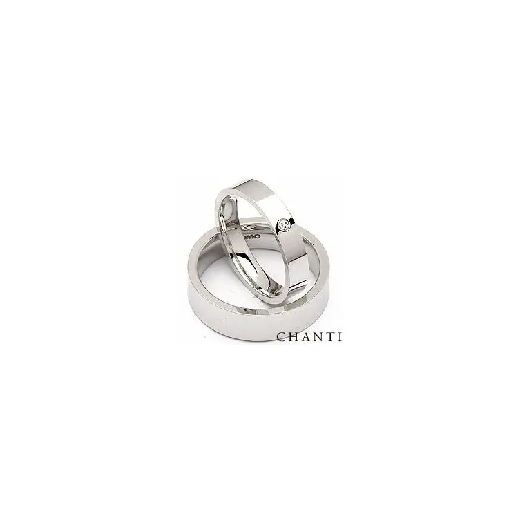 Gifteringer i 14 karat hvitt gull 0,025 ct - par