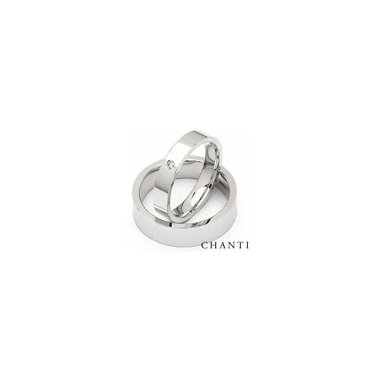 Gifteringer i 14 karat hvitt gull 0,025 ct - par