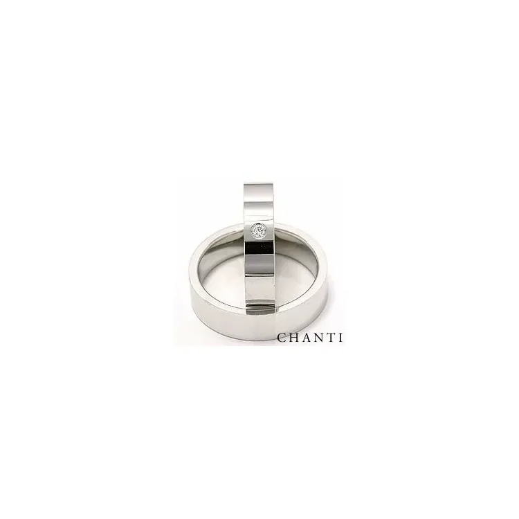 Brede gifteringer i 14 karat hvitt gull 0,05 ct - par