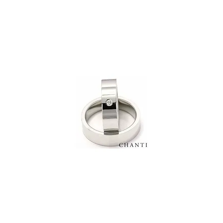 Gifteringer i 14 karat hvitt gull 0,05 ct - par