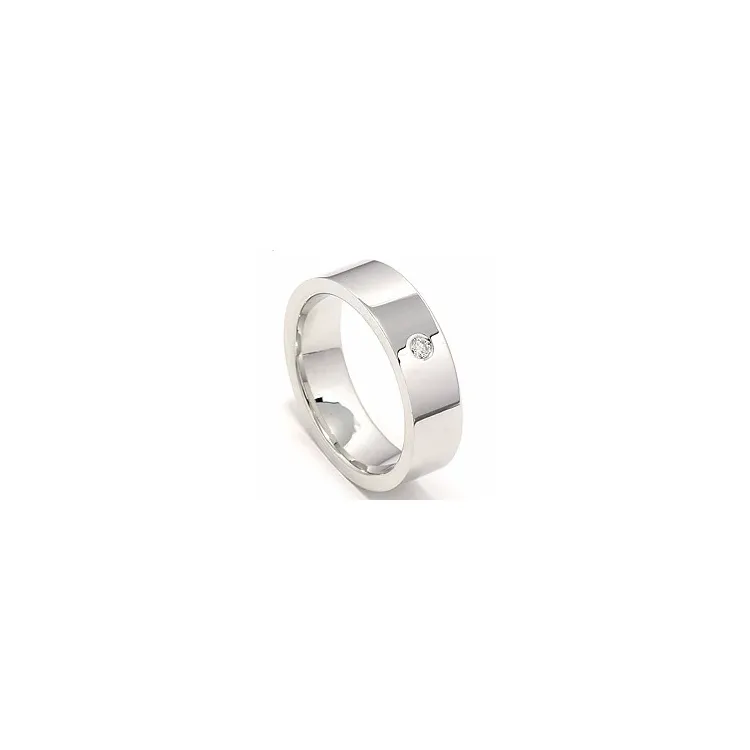diamant giftering i 14 karat hvitt gull 0,05 ct