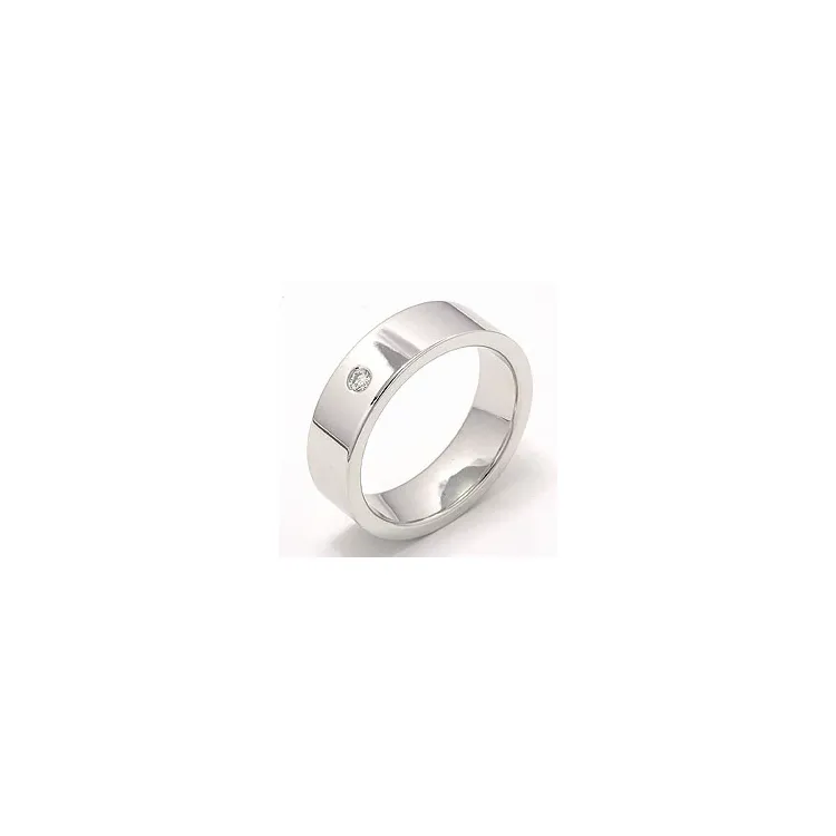 diamant giftering i 14 karat hvitt gull 0,05 ct