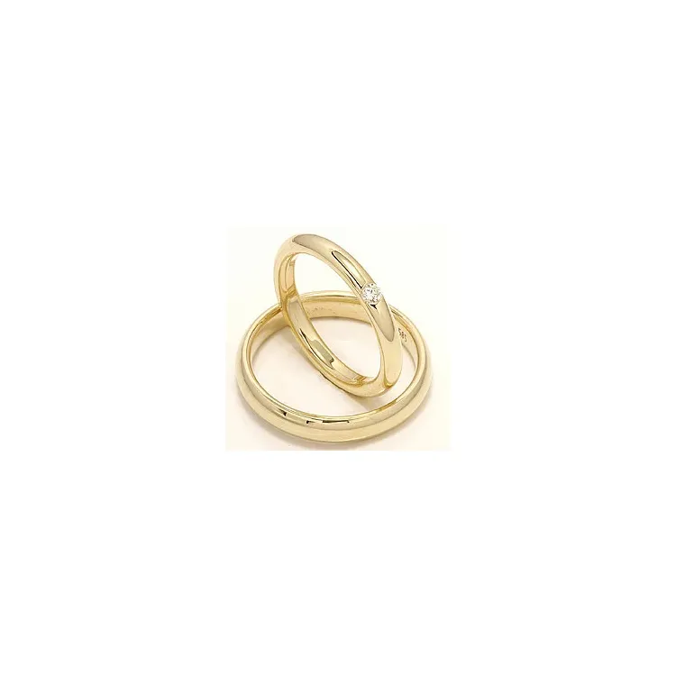 Gifteringer i 14 karat gull 0,07 ct - par