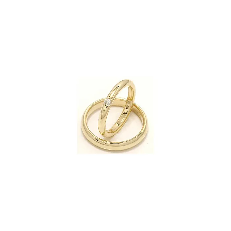 Gifteringer i 14 karat gull 0,07 ct - par
