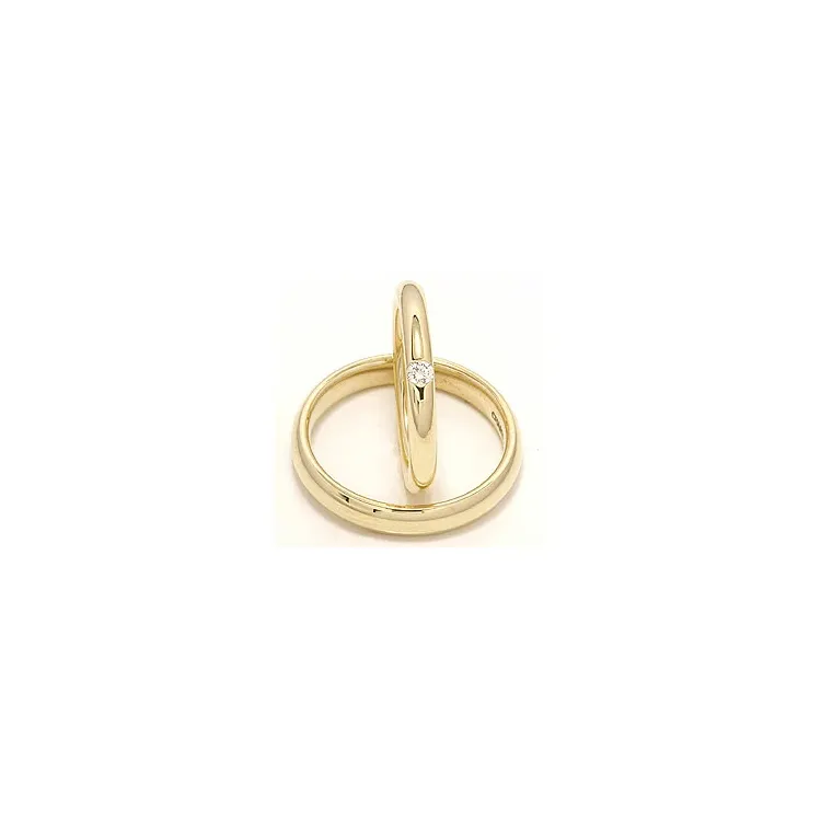Gifteringer i 14 karat gull 0,07 ct - par