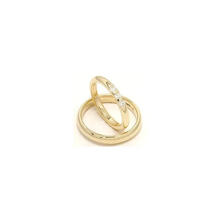 Gifteringer i 14 karat gull 0,21 ct - par