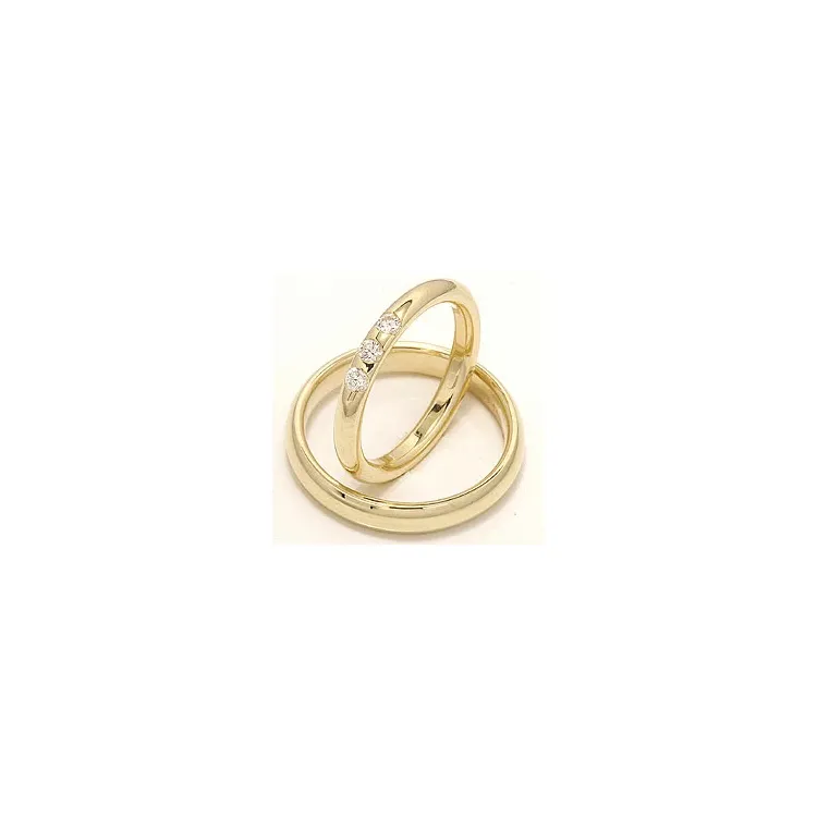 Gifteringer i 14 karat gull 0,21 ct - par