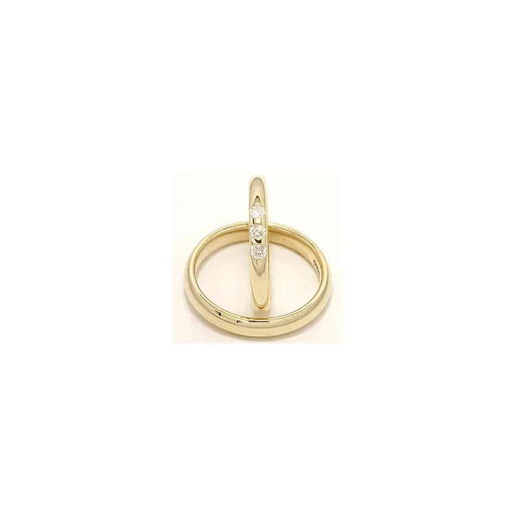Gifteringer i 14 karat gull 0,21 ct - par