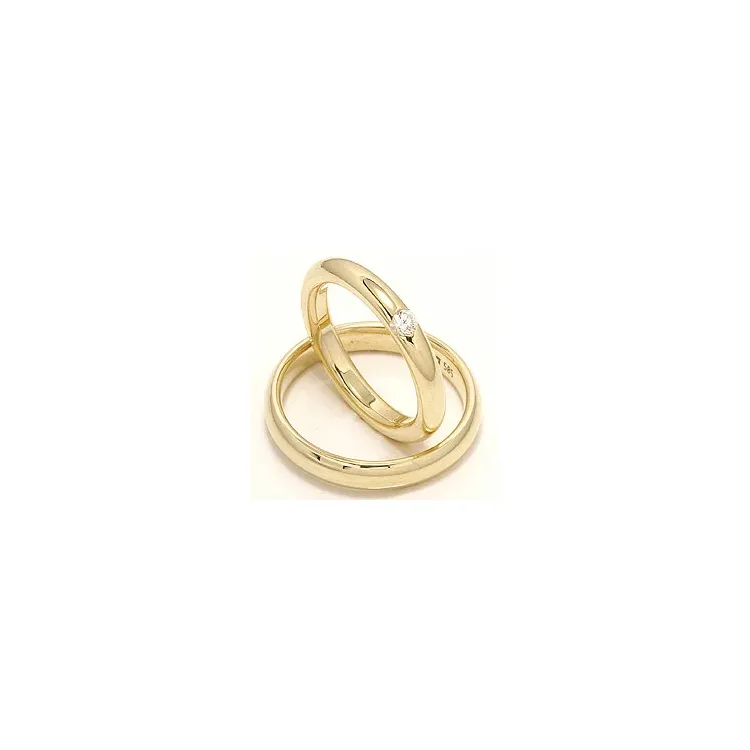 Gifteringer i 14 karat gull 0,12 ct - par