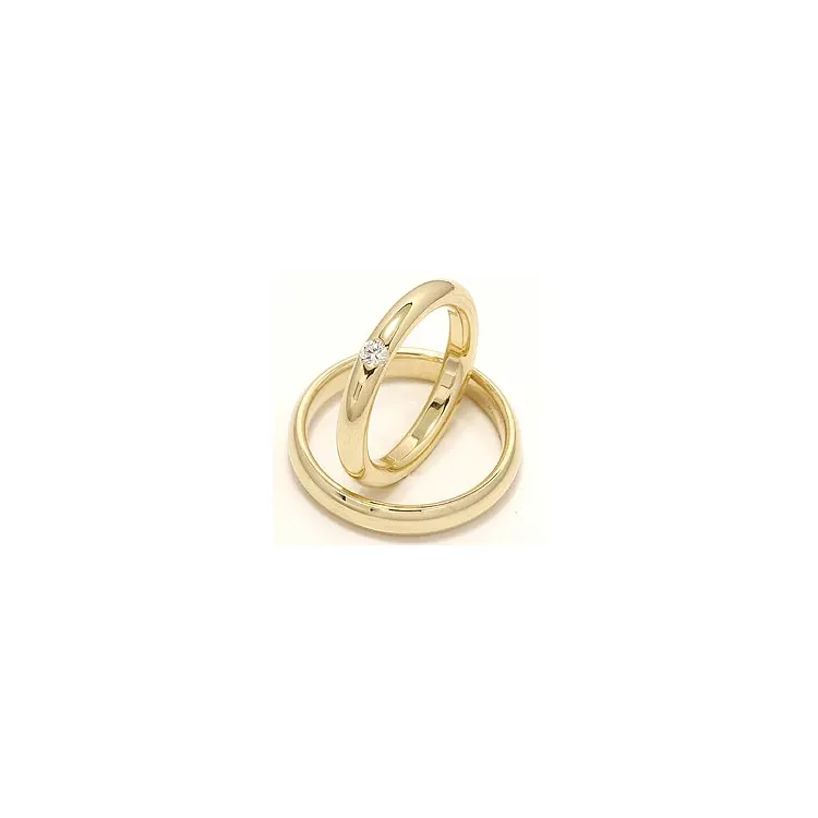 Gifteringer i 14 karat gull 0,12 ct - par