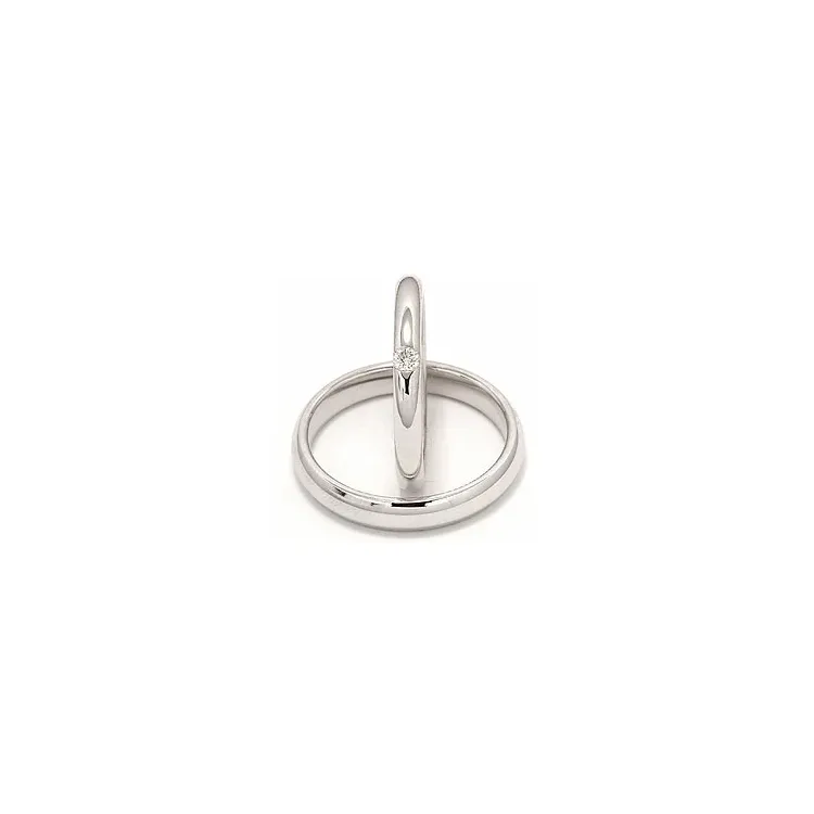 Gifteringer i 14 karat hvitt gull 0,070 ct - par