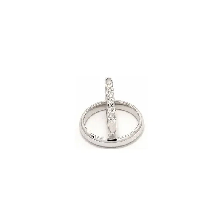 Gifteringer i 14 karat hvitt gull 0,35 ct - par