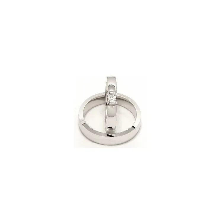 Gifteringer i 14 karat hvitt gull 0,15 ct - par