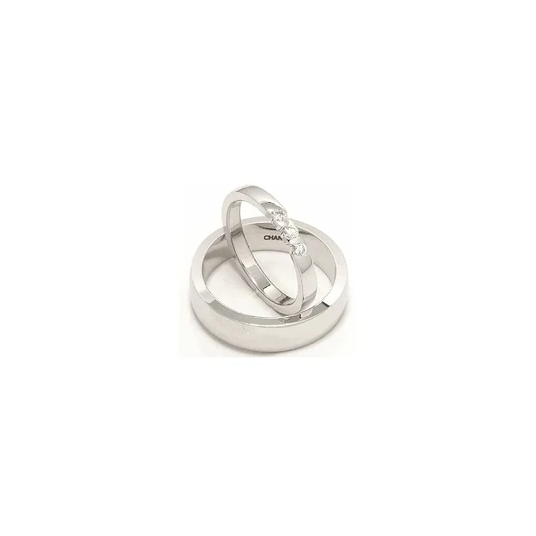 Gifteringer i 14 karat hvitt gull 0,15 ct - par